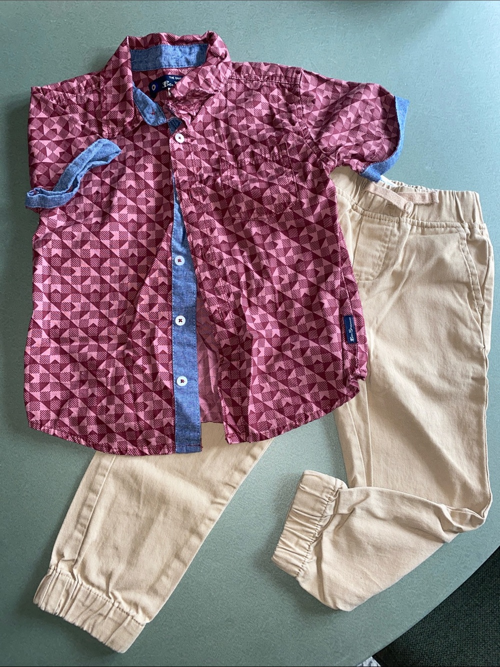 Ben Sherman Pink Geometric Short-Sleeve Button-Down